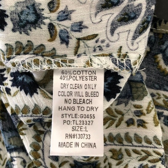 Umgee Size Large Cotton Blend Floral Boho Top - Picture 6 of 6